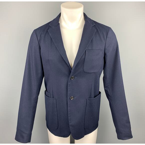 JIL SANDER Size 38 Navy Wool Notch Lapel Sport Coat - Picture 1 of 5